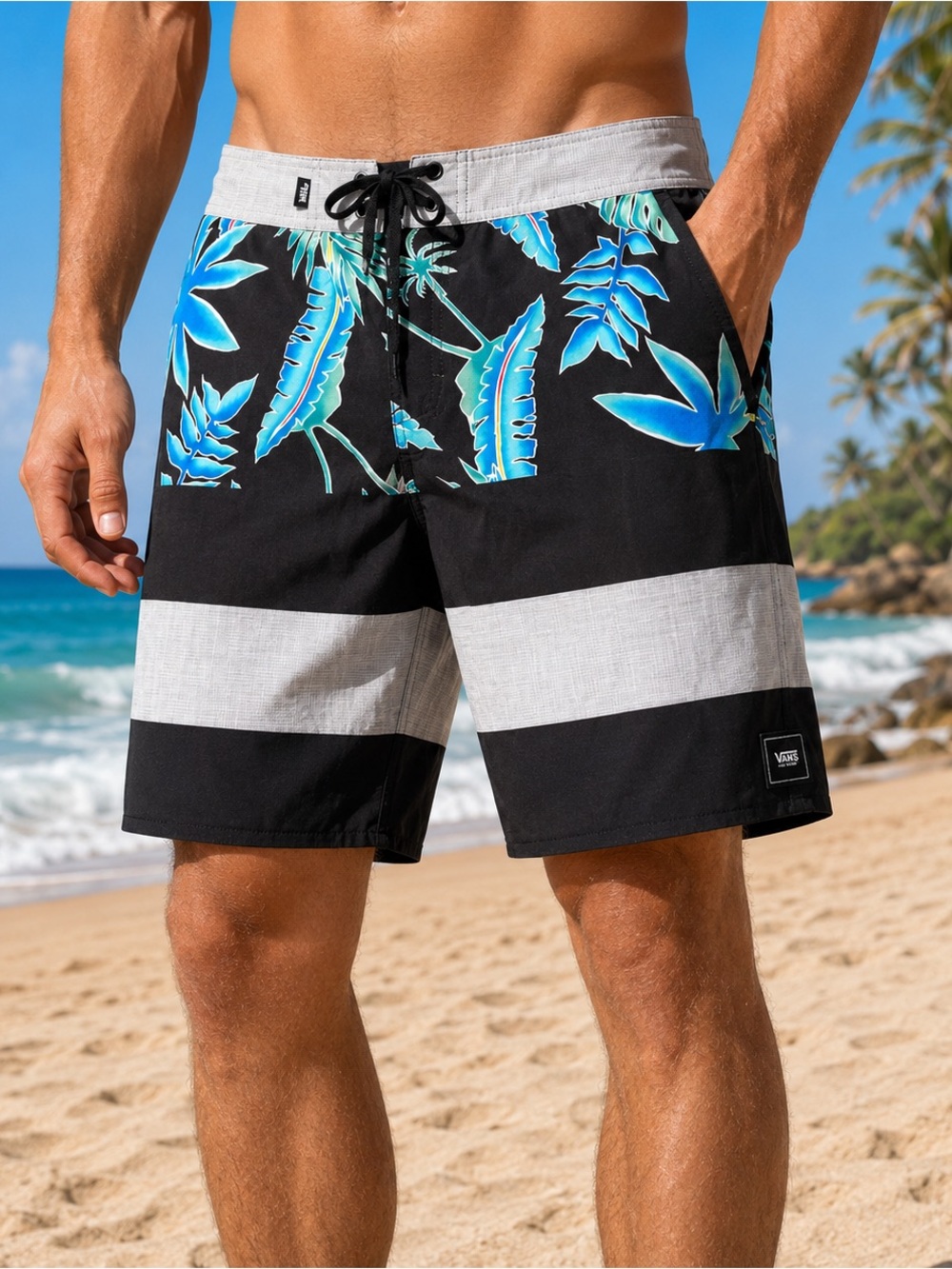 Vans Era Tropical Palm Leaf Board Shorts Men's 34 Surf Swim Beach NWT